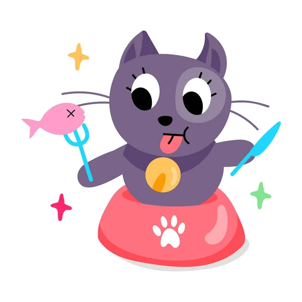Χαρακτήρα Γάτας Εικονογράφηση Διανύσματος — Διανυσματικό Αρχείο