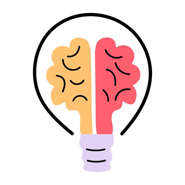Gehirn Mit Ideenvektorillustration — Stockvektor