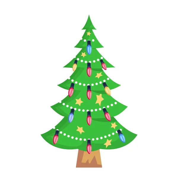 Karácsonyfa Színes Dekoráció Vektor Illusztráció — Stock Vector