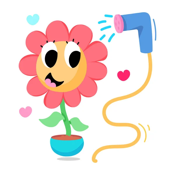 Χαριτωμένο Μικρό Λουλούδι Διάνυσμα Ντους Εικονογράφηση Σχεδιασμό — Διανυσματικό Αρχείο