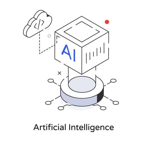 Artificial Intelligence Vector Illustration — Stock Vector