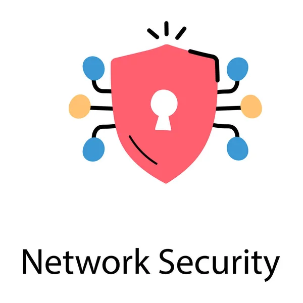 Network Security System Flat Vector Icon — Stock Vector