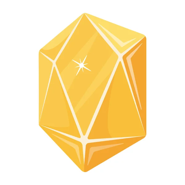 Gold Diamant Symbol Isometrische Ikone Aus Goldenem Edelstein — Stockvektor