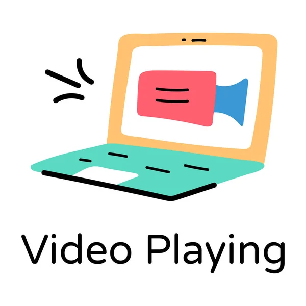 Laptop Κάμερα Και Βίντεο Player Κείμενο Απλός Σχεδιασμός — Διανυσματικό Αρχείο