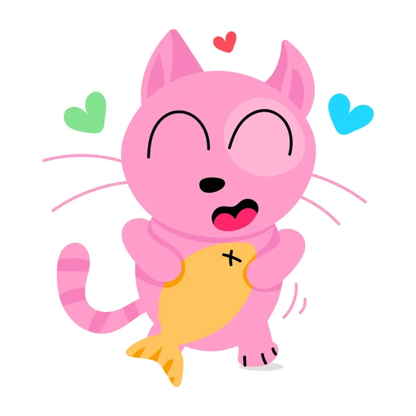 Χαριτωμένο Κινούμενο Σχέδιο Εικονογράφησης Χαρακτήρα Γάτα Κινουμένων Σχεδίων — Διανυσματικό Αρχείο
