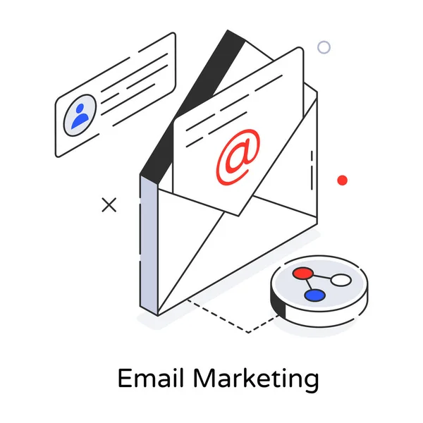 Illustrazione Vettoriale Icona Mail Marketing — Vettoriale Stock