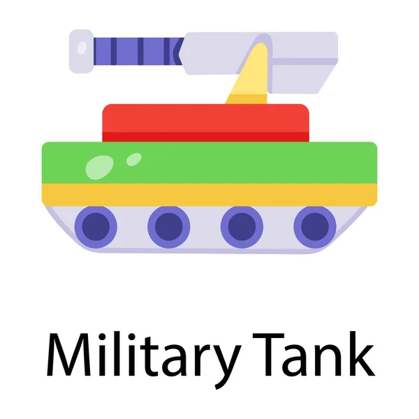 Militärischer Panzer Spielzeugauto Cartoon Illustration — Stockvektor