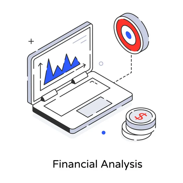 Ícone Análise Financeira Ilustração Vetorial — Vetor de Stock