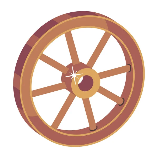 stock vector old wooden wheel, vector illustration