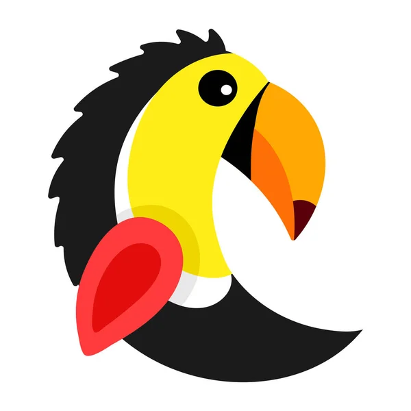 Tucano Pássaro Desenho Animado Personagem Vetor Ilustração — Vetor de Stock