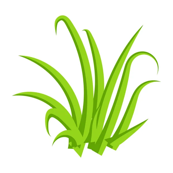 Grünes Gras Symbol Auf Weißem Hintergrund — Stockvektor