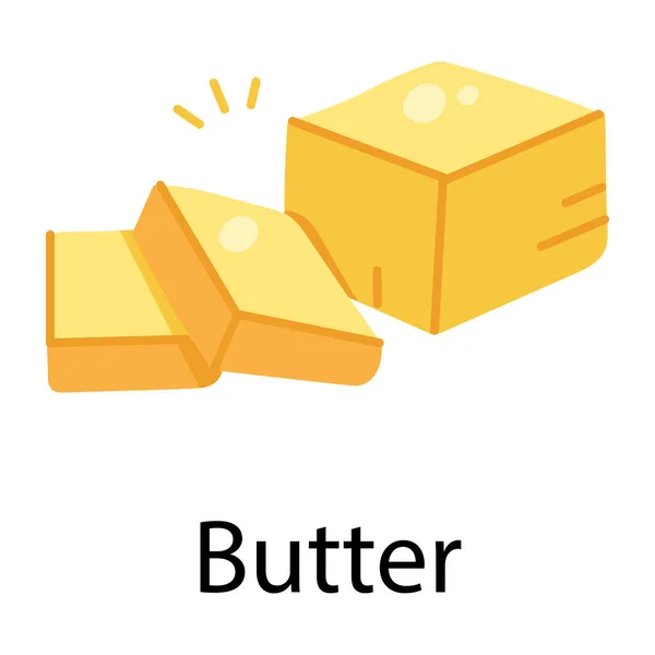 Würfel Aus Gold Butter Vektor Illustration — Stockvektor