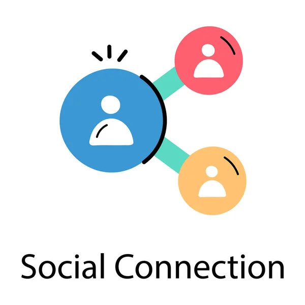 Icono Vector Conexión Social — Vector de stock