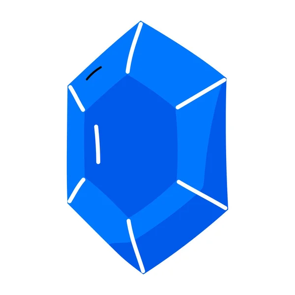 Blå Kristall Ikon Vektor Illustration — Stock vektor