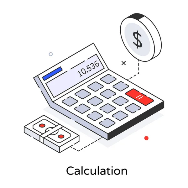Icono Vector Calculadora Sobre Fondo Blanco — Vector de stock
