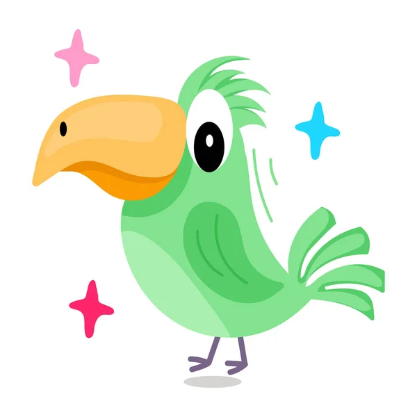 Illustration Eines Niedlichen Cartoon Vogels — Stockvektor