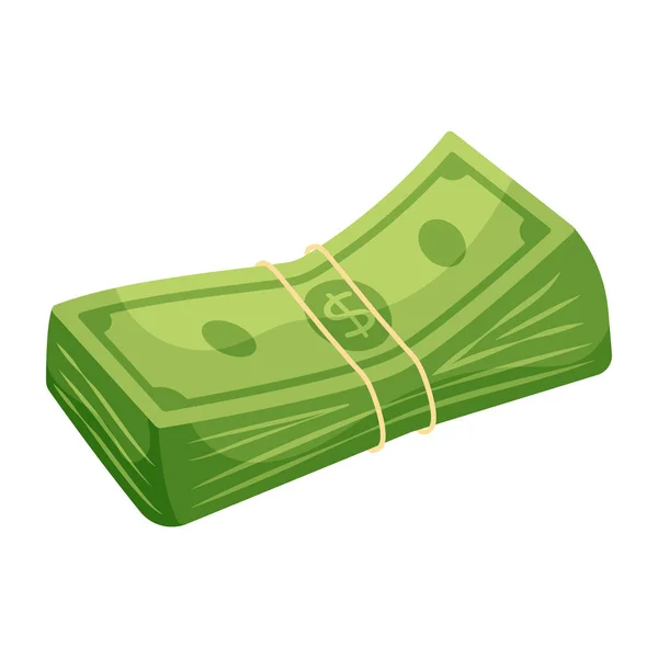 Geld Cash Ikone Karikatur Von Dollarnoten — Stockvektor