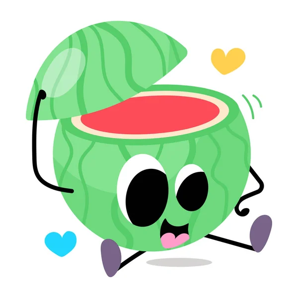 Cartoon Watermelon Vector Illustration — Stock Vector