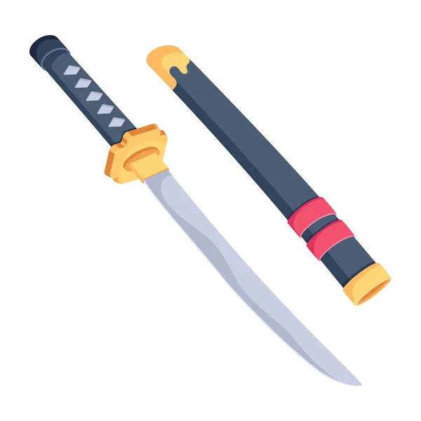 Schwert Symbol Cartoon Vektor Symbol Isoliert Auf Weißem Hintergrund — Stockvektor