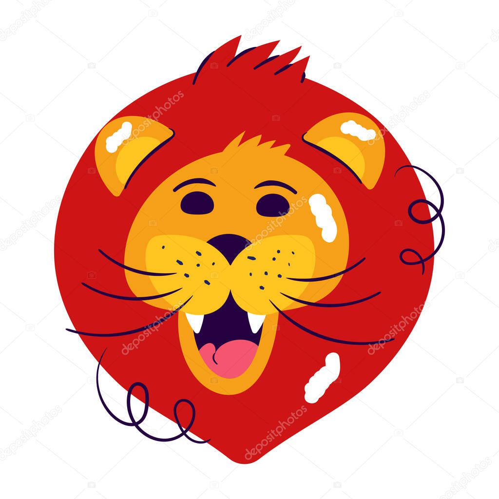 Cat face portrait. lion head. mascot design