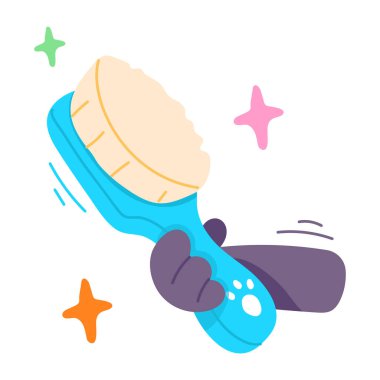 Bebek fırçası düz çizgi film tarzında. vektör illüstrasyonu