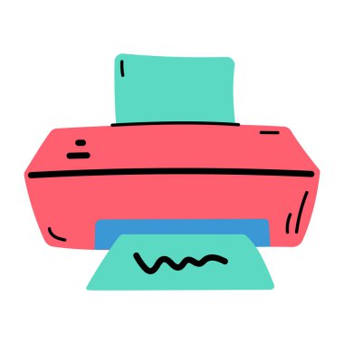 Yazıcı simgesinin vektör illüstrasyonu