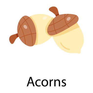 Meşe palamudu ikonu. Basit resimleme