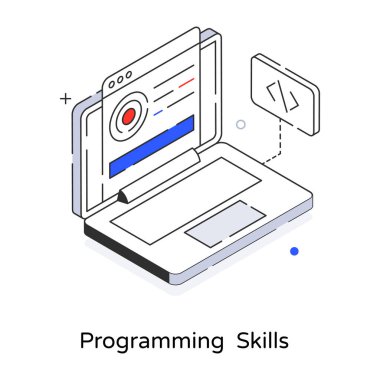 programlama becerileri simgesi, vektör illüstrasyonu