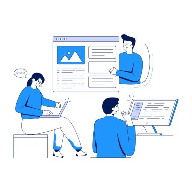 business people working together, vector illustration design