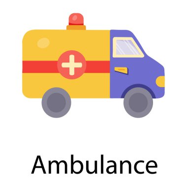 ambülans düz vektör simgesi