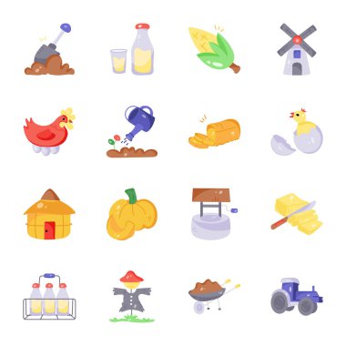 tarım ve tarım ikonları koleksiyonu 