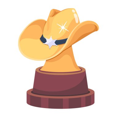 Kovboy şapkası ikonu. Beyaz arkaplanda izole edilmiş vektör illüstrasyonu