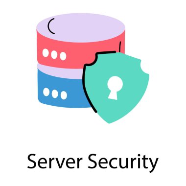 Sunucu güvenlik vektör simgesi