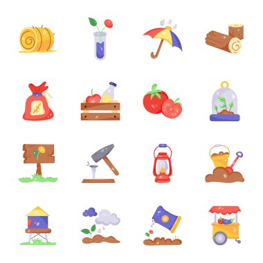 Beyaz arkaplanda tarım simgesi belirlendi 