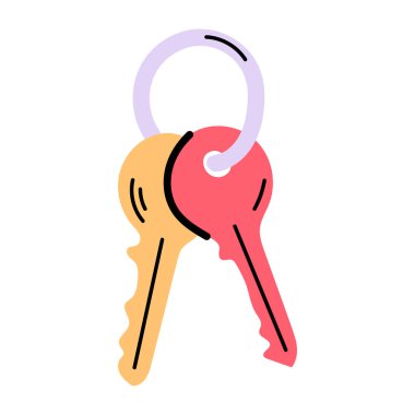 Beyaz arkaplanda anahtar vektör illüstrasyonu