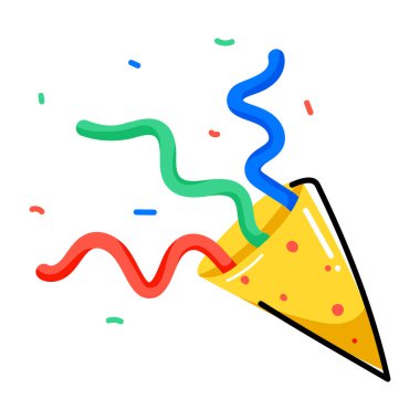 Çizgi film konisi simgesinin vektör çizimi