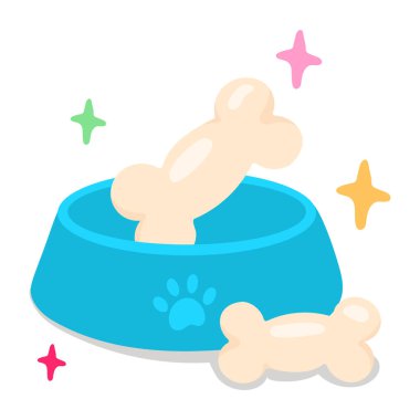 Köpek maması ikonu. Web için illüstrasyon