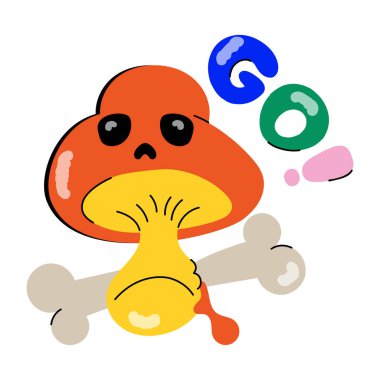 Çizgi film renk tarzında mantar vektör illüstrasyonu