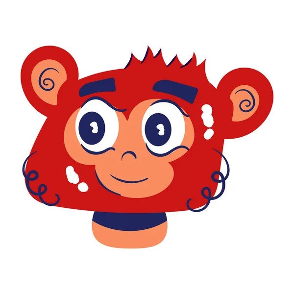 Χαριτωμένο Εικονογράφηση Χαρακτήρα Μαϊμού Κινουμένων Σχεδίων — Διανυσματικό Αρχείο