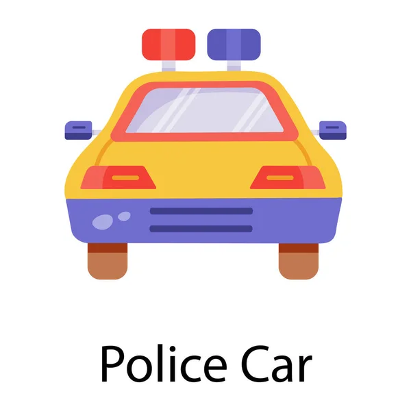Carro Polícia Flat Vector Ícone — Vetor de Stock