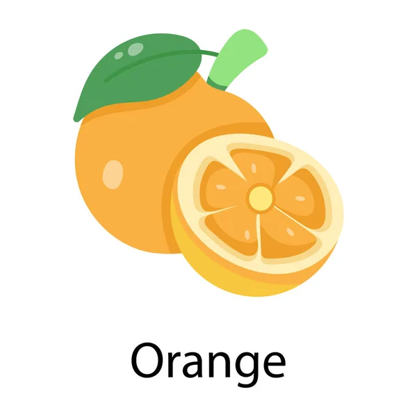 Orangenfrucht Symbol Trendigen Flachen Stil Isolierten Hintergrund — Stockvektor