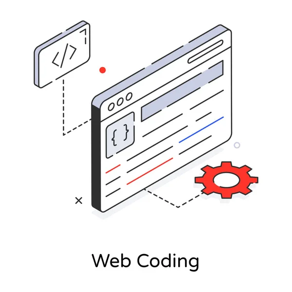 Web Kódování Ploché Ikony Jednoduchý Design — Stockový vektor