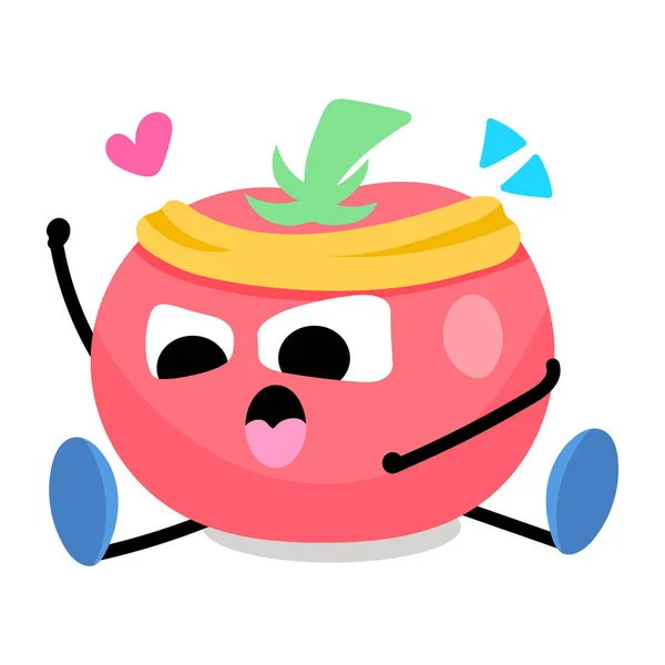 Vector Illustration Cute Cartoon Tomato Character — Stock Vector
