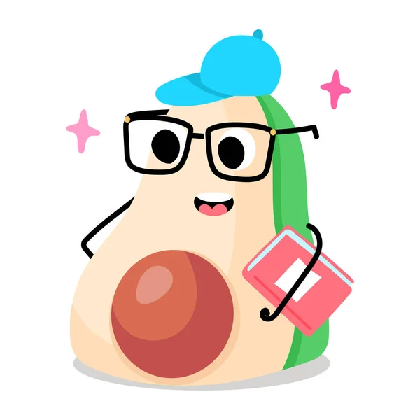 Personaggio Dei Cartoni Animati Piccolo Avocado Carino — Vettoriale Stock