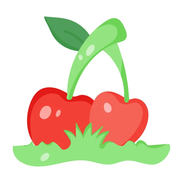 Icône Tomate Cerise Dessin Animé Illustration Vectorielle Pomme Rouge Pour — Image vectorielle