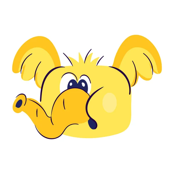 Divertido Personaje Elefante Amarillo Dibujos Animados — Vector de stock