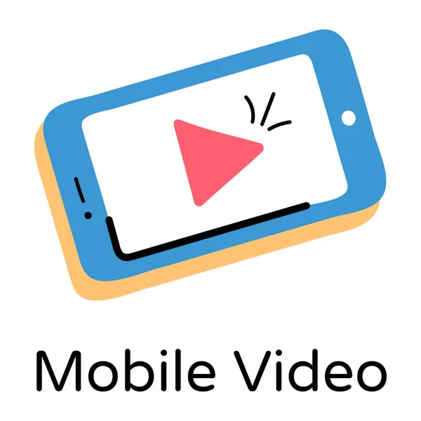 Tablet Mit Zeiger Vektorillustration Des Mobilen Videokonzepts — Stockvektor
