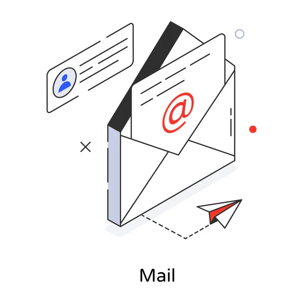 Icône Vectorielle Email Illustration Simple Moderne — Image vectorielle