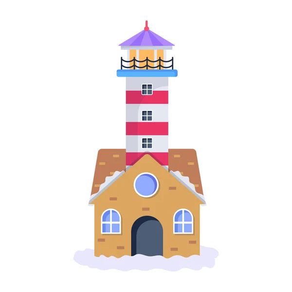 Vector Illustration Lighthouse — Stock Vector