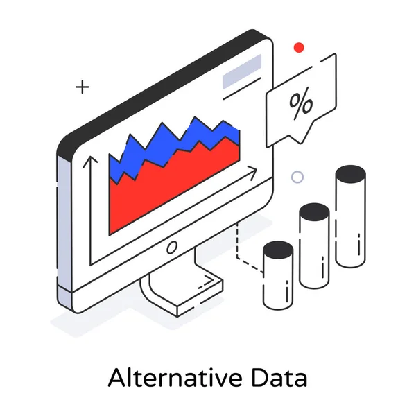 Analytics Vector Flat Colored Illustration — Stock Vector